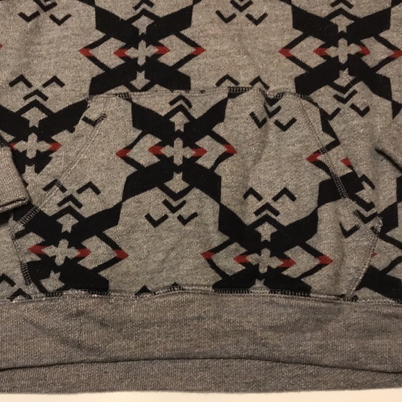 On The Byas Sweatshirt Gray, Black & Red Size Medium Kangaroo Pocket - Picture 4 of 9